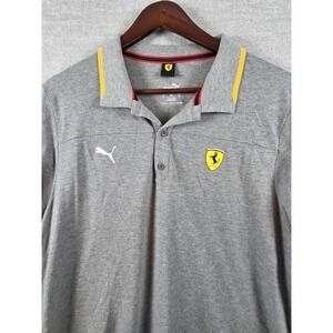 Puma Scuderia Ferrari Race Golf Polo Shirt Mens XL 531686-03 Gray Logo
